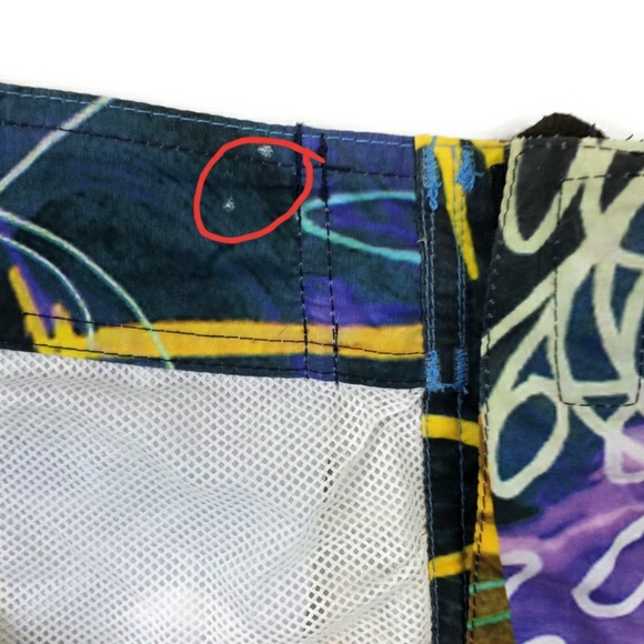 VTG Desigual Multicolor Graffiti Print Mesh Lined Long Length Swim Trunk Mens XL - Picture 14 of 16
